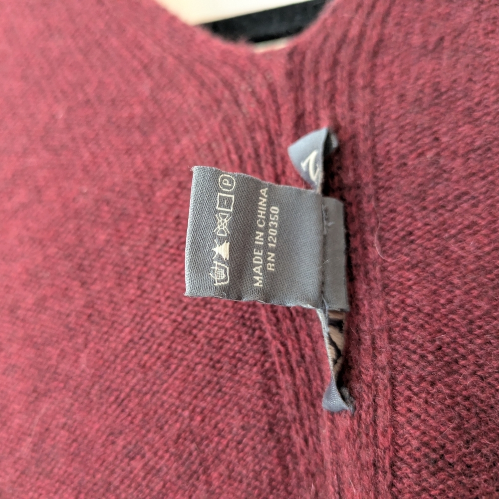 NWT Alashan Cashmere 100% Cashmere Dress Topper - Paprika (Burgundy) - Picture 5 of 9